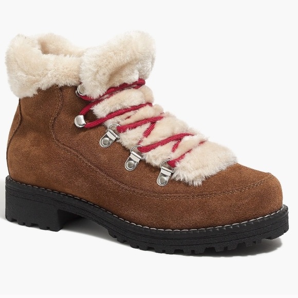 J. Crew Shoes - J. Crew Fur lined Winter lace up boots